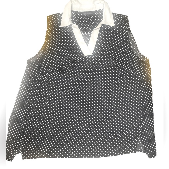 Jones New York Lightweight Black Polka‎ Dot Women’s Top Size 16W - Picture 1 of 8